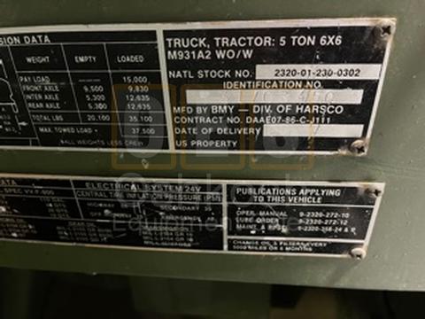 M931A2 6x6 5 Ton Military Tractor Truck (TR-500-79)